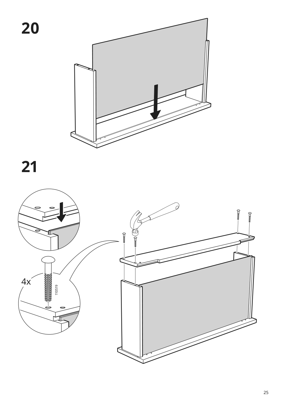 Assembly instructions for IKEA Eket cabinet with 2 drawers dark gray | Page 25 - IKEA EKET cabinet with 2 drawers 803.449.23