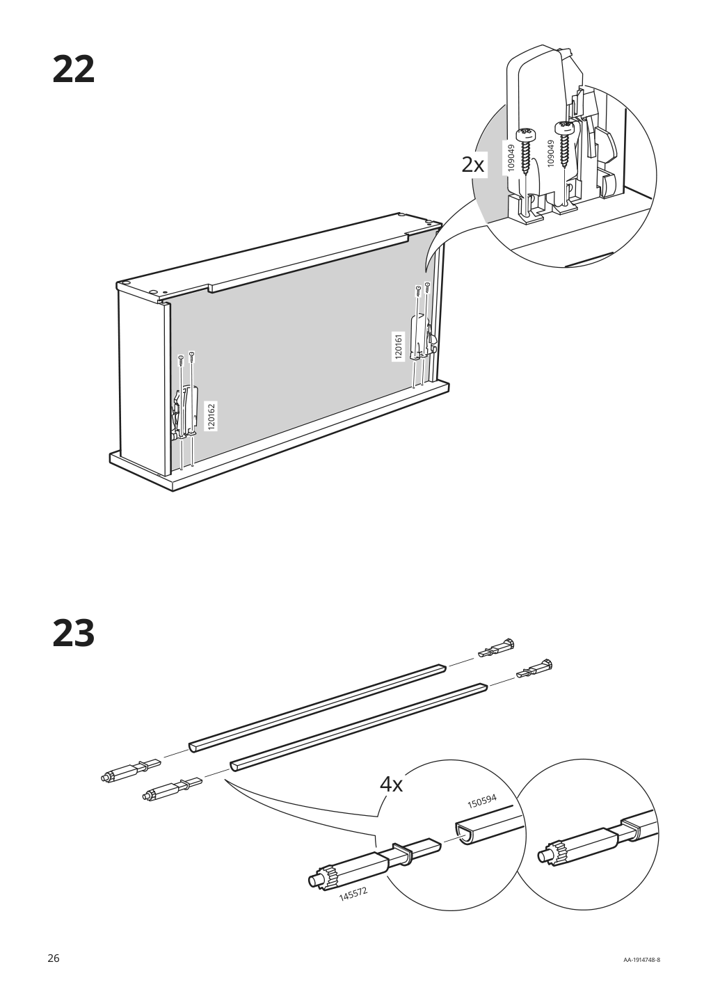 Assembly instructions for IKEA Eket cabinet with 2 drawers dark gray | Page 26 - IKEA EKET cabinet with 2 drawers 803.449.23