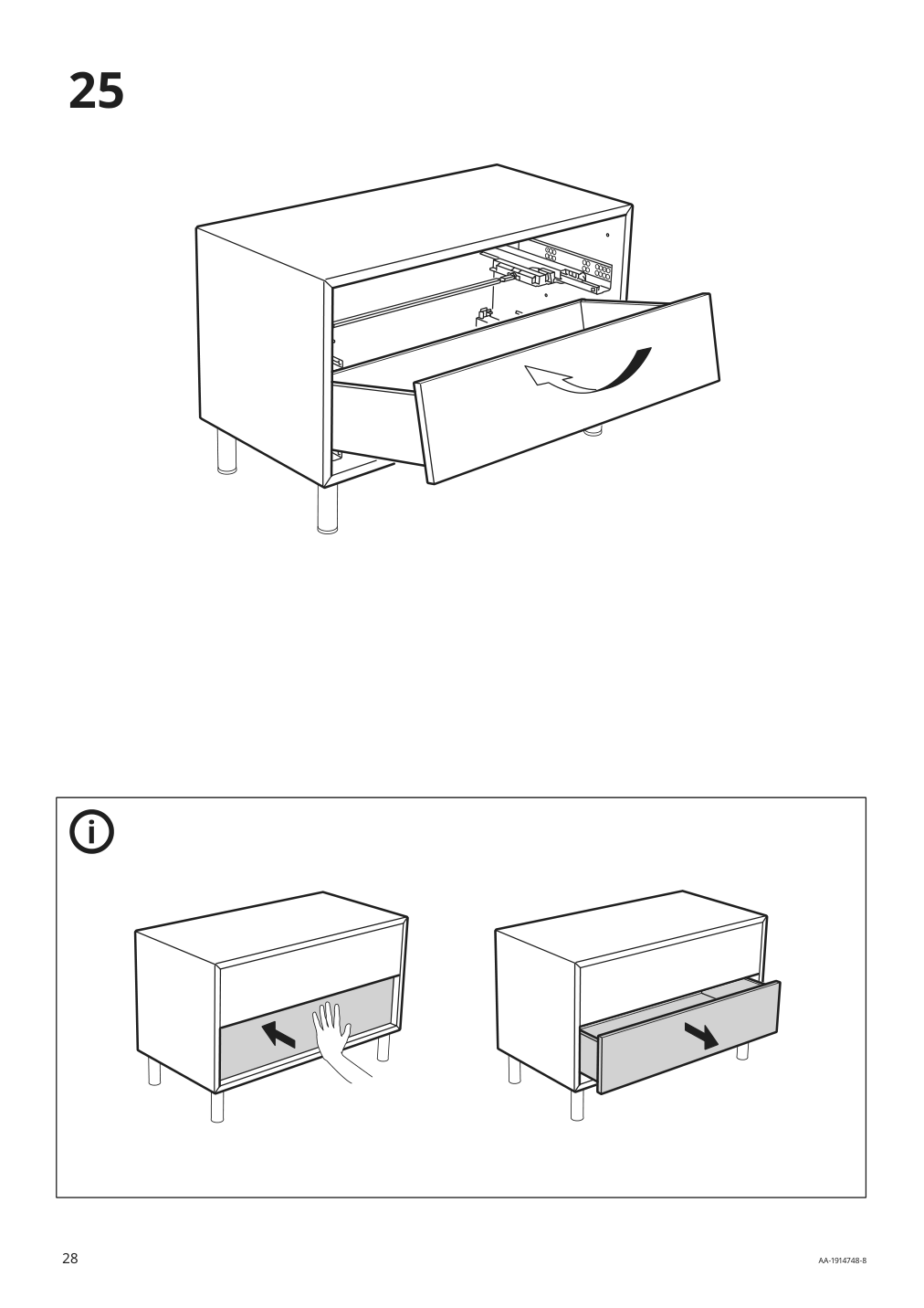 Assembly instructions for IKEA Eket cabinet with 2 drawers dark gray | Page 28 - IKEA EKET cabinet with 2 drawers 803.449.23