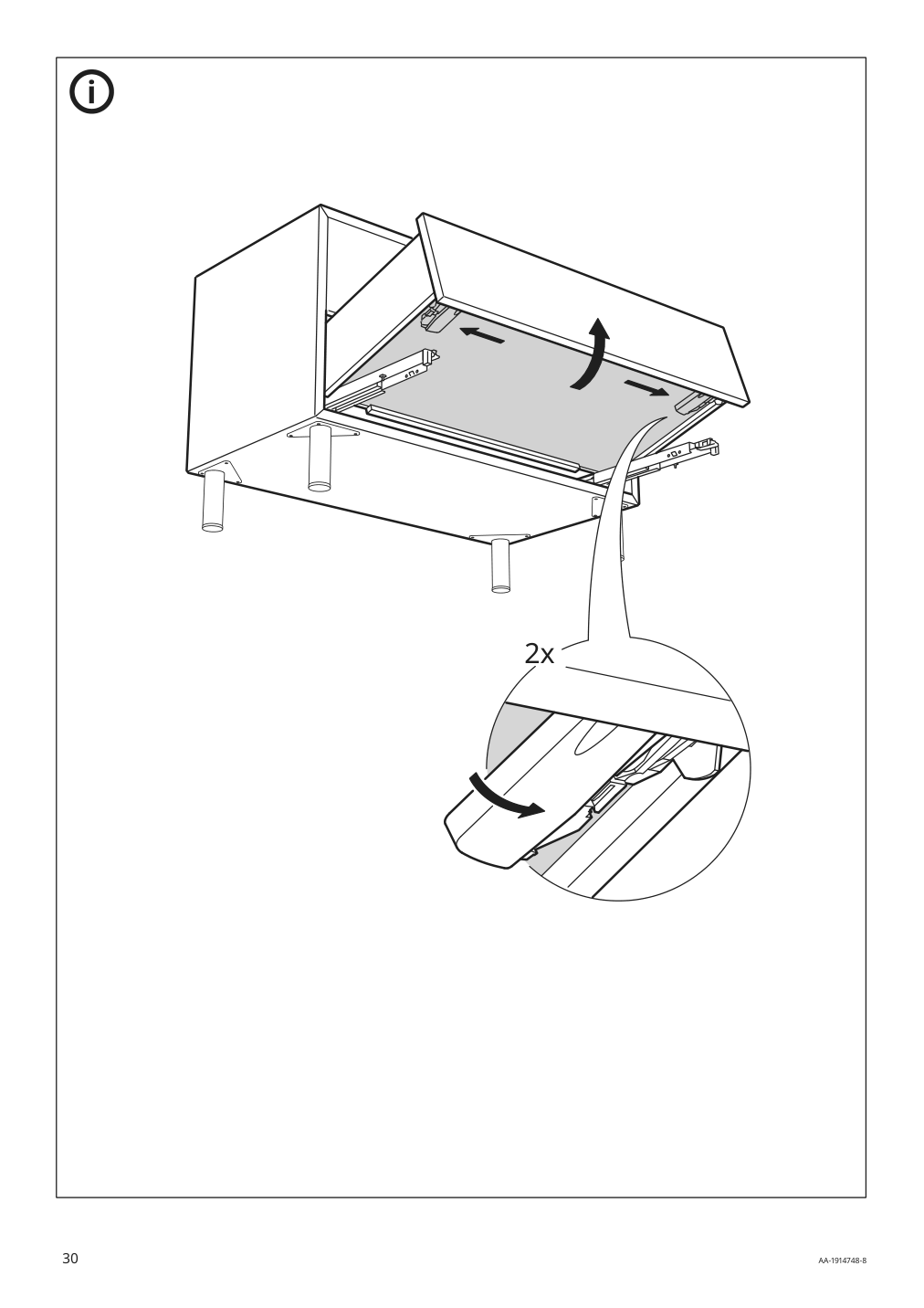 Assembly instructions for IKEA Eket cabinet with 2 drawers dark gray | Page 30 - IKEA EKET cabinet with 2 drawers 803.449.23