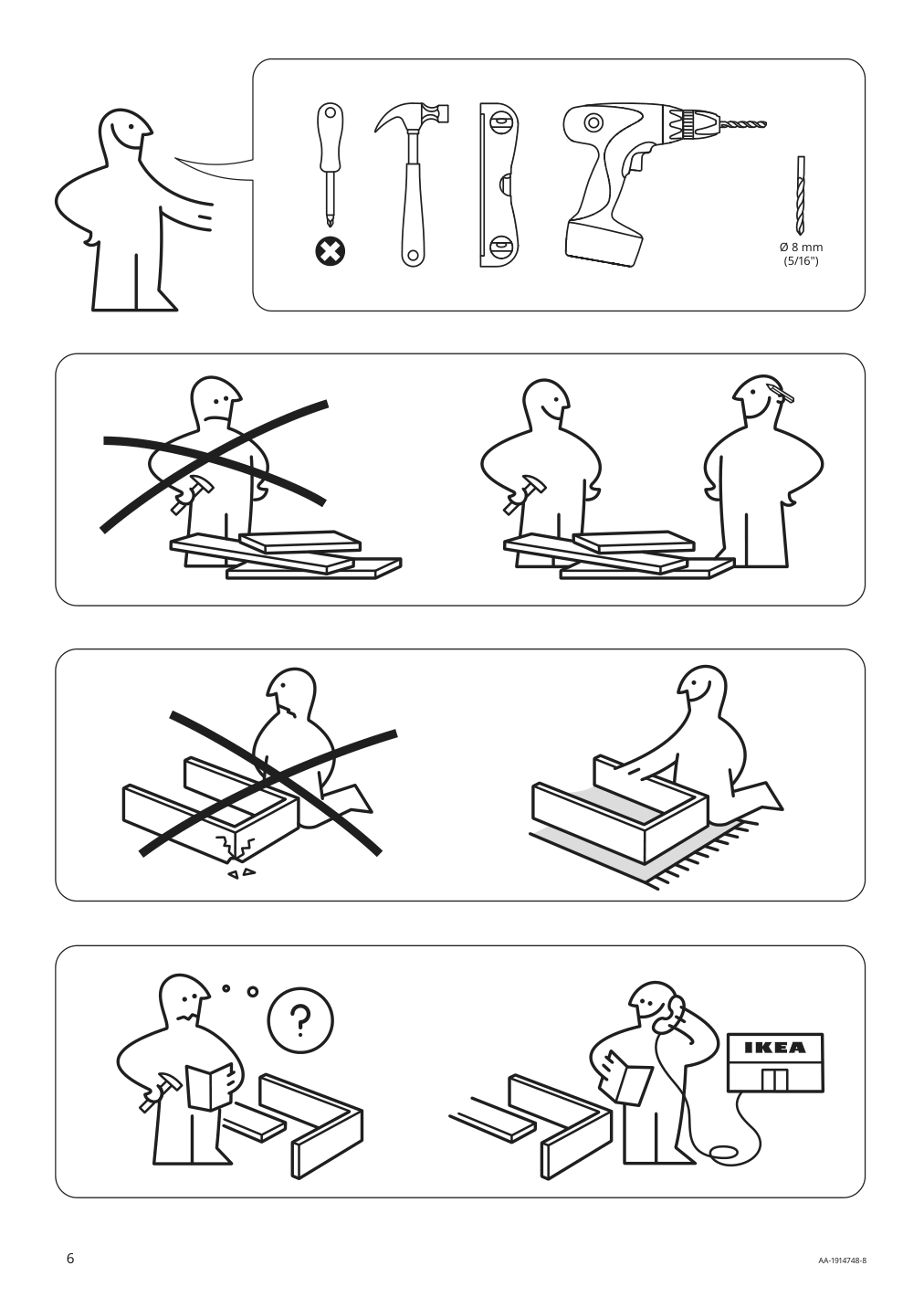 Assembly instructions for IKEA Eket cabinet with 2 drawers dark gray | Page 6 - IKEA EKET cabinet with 2 drawers 803.449.23