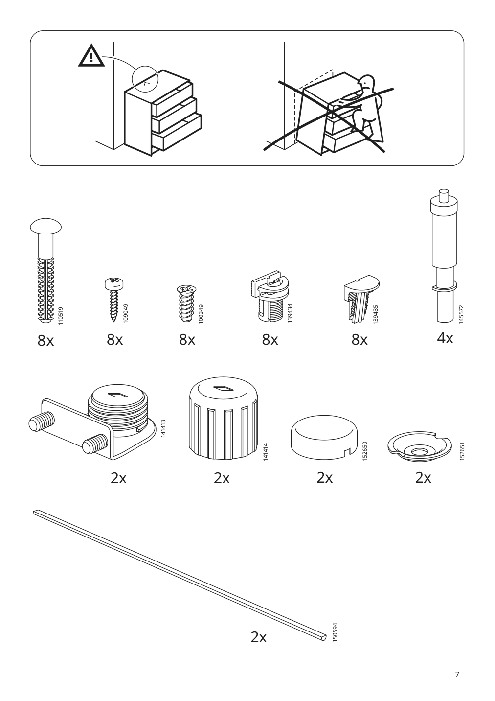 Assembly instructions for IKEA Eket cabinet with 2 drawers dark gray | Page 7 - IKEA EKET cabinet with 2 drawers 803.449.23