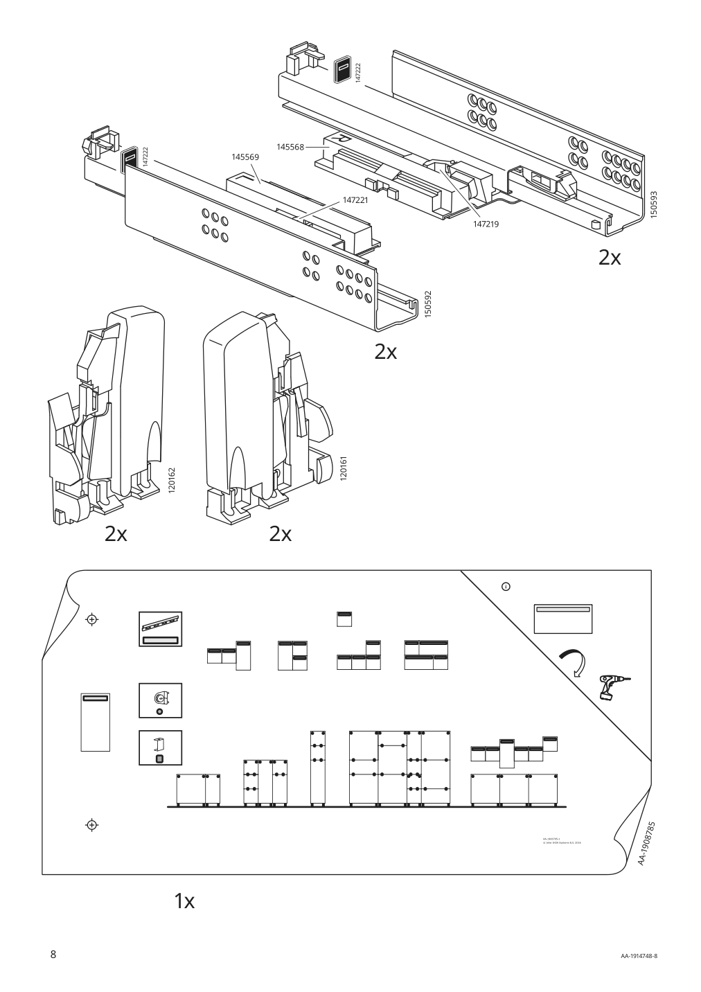 Assembly instructions for IKEA Eket cabinet with 2 drawers dark gray | Page 8 - IKEA EKET cabinet with 2 drawers 803.449.23