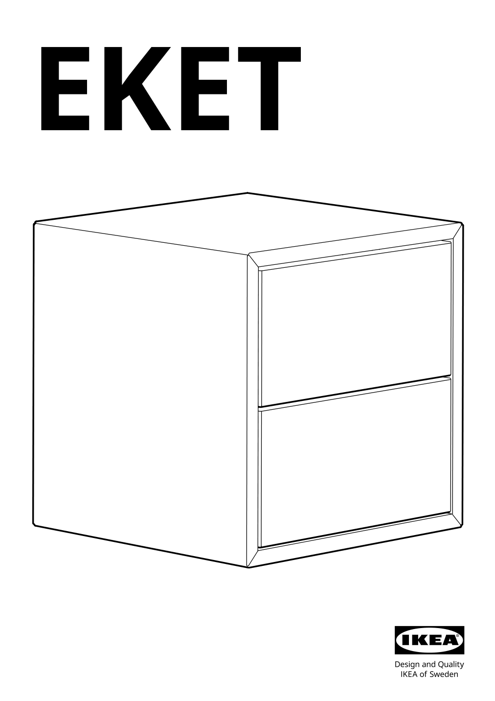 Assembly instructions for IKEA Eket cabinet with 2 drawers dark gray | Page 1 - IKEA EKET wall cabinet with 2 drawers 393.293.84