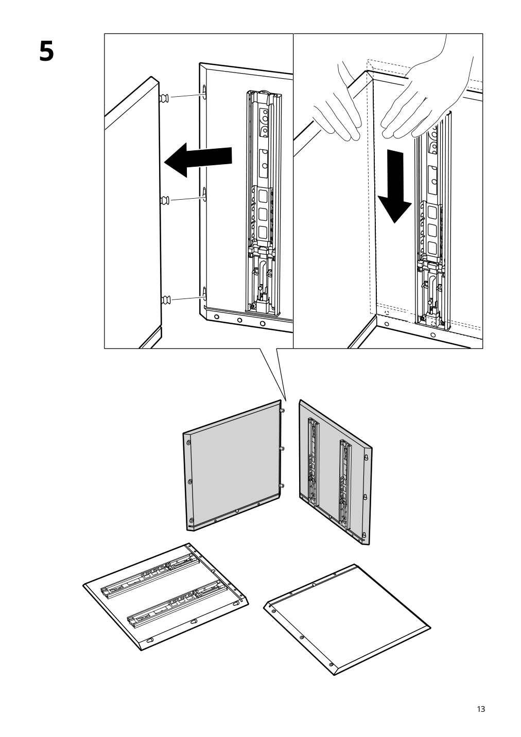 Assembly instructions for IKEA Eket cabinet with 2 drawers dark gray | Page 13 - IKEA EKET wall-mounted cabinet combination 494.903.37