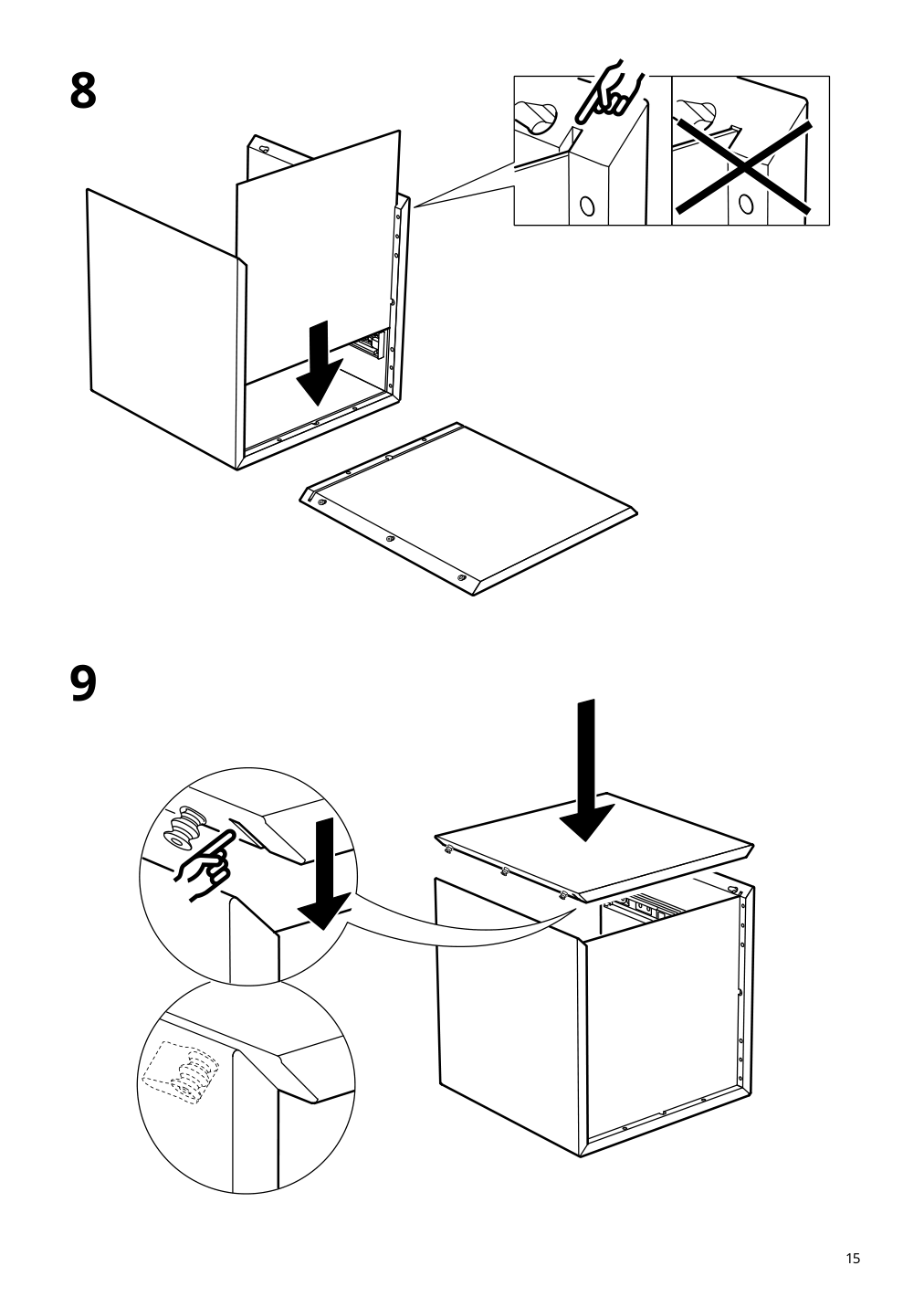 Assembly instructions for IKEA Eket cabinet with 2 drawers white | Page 15 - IKEA EKET wall-mounted storage combination 094.903.20