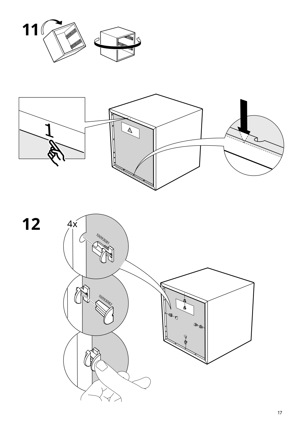 Assembly instructions for IKEA Eket cabinet with 2 drawers dark gray | Page 17 - IKEA EKET wall-mounted storage combination 294.301.51