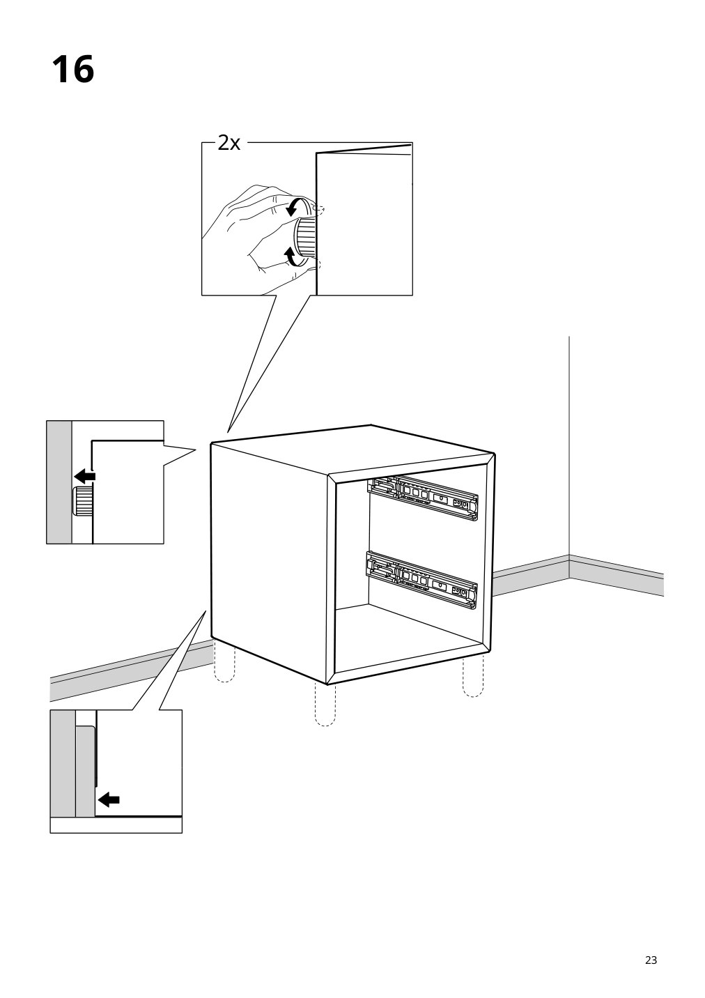 Assembly instructions for IKEA Eket cabinet with 2 drawers dark gray | Page 23 - IKEA EKET wall cabinet with 2 drawers 393.293.84