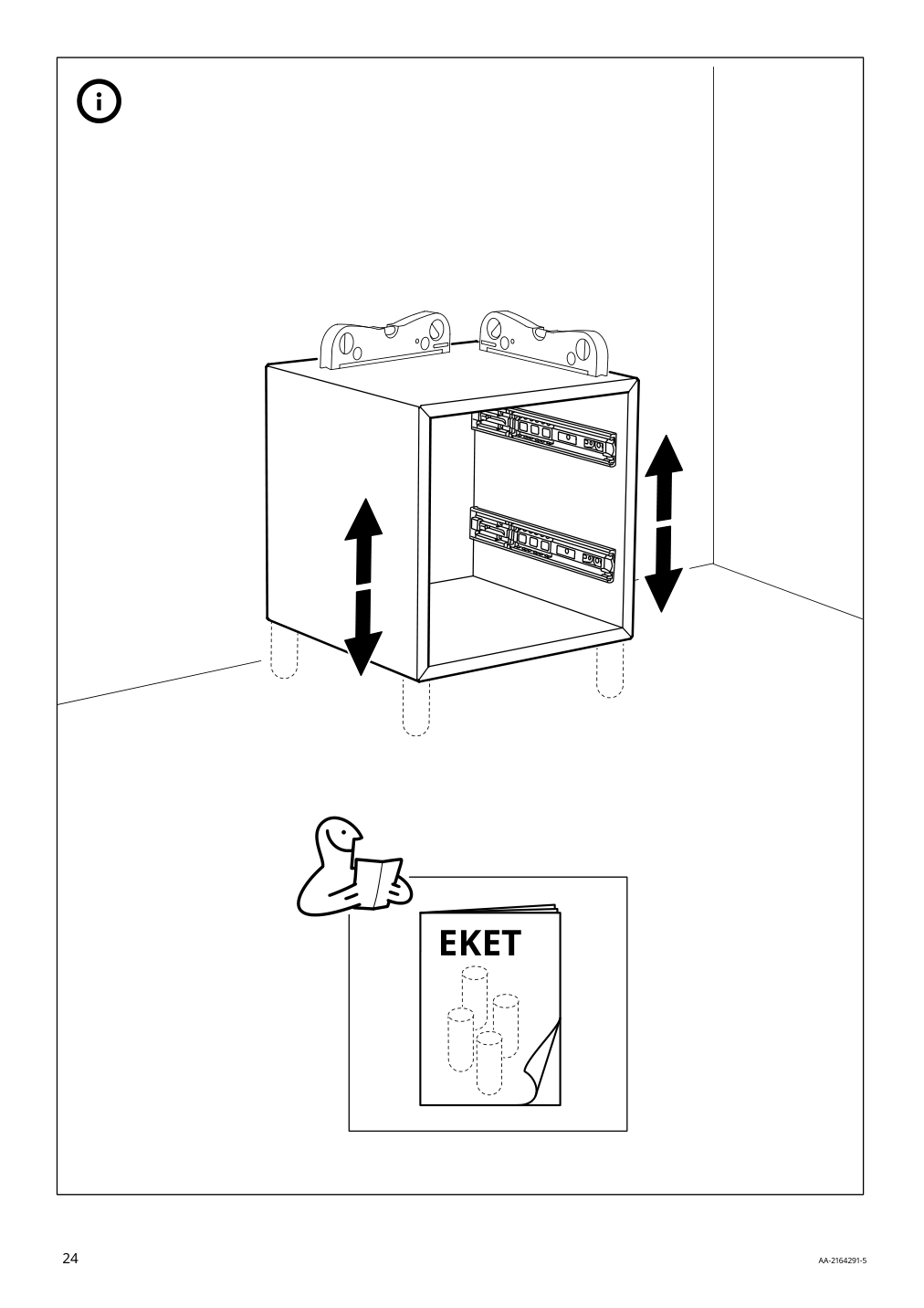 Assembly instructions for IKEA Eket cabinet with 2 drawers dark gray | Page 24 - IKEA EKET wall-mounted cabinet combination 695.216.82