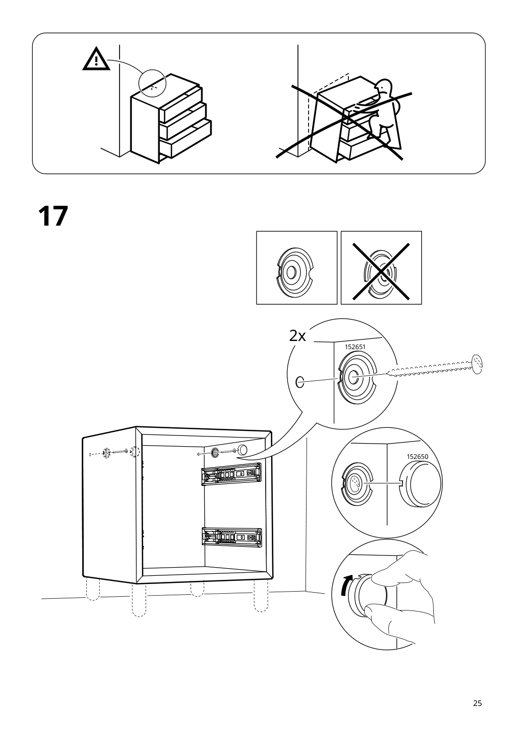 Assembly instructions for IKEA Eket cabinet with 2 drawers white | Page 25 - IKEA EKET wall-mounted storage combination 693.363.83