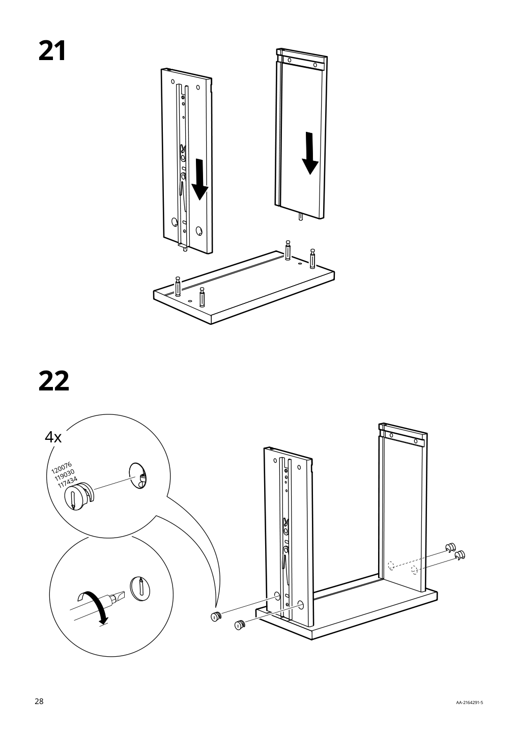 Assembly instructions for IKEA Eket cabinet with 2 drawers white | Page 28 - IKEA EKET wall-mounted storage combination 693.363.83