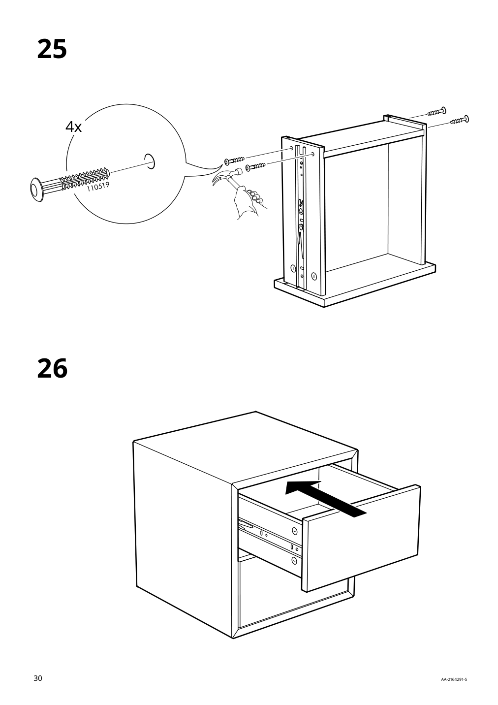 Assembly instructions for IKEA Eket cabinet with 2 drawers white | Page 30 - IKEA EKET wall-mounted storage combination 693.363.83