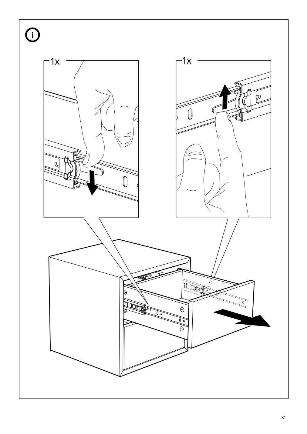 Assembly instructions for IKEA Eket cabinet with 2 drawers dark gray | Page 31 - IKEA EKET wall-mounted cabinet combination 494.903.37