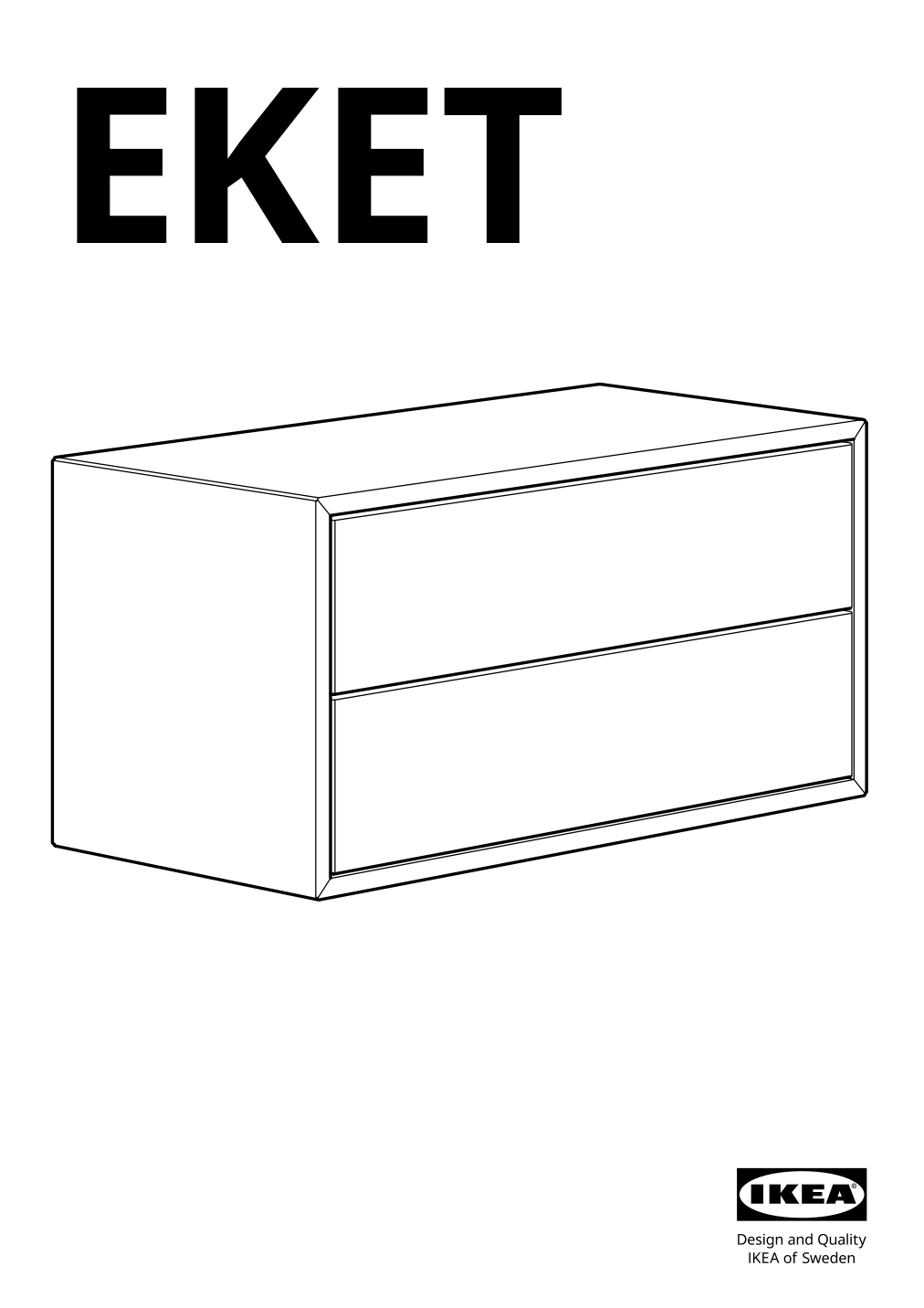 Assembly instructions for IKEA Eket cabinet with 2 drawers dark gray | Page 1 - IKEA EKET cabinet with 2 drawers 803.449.23