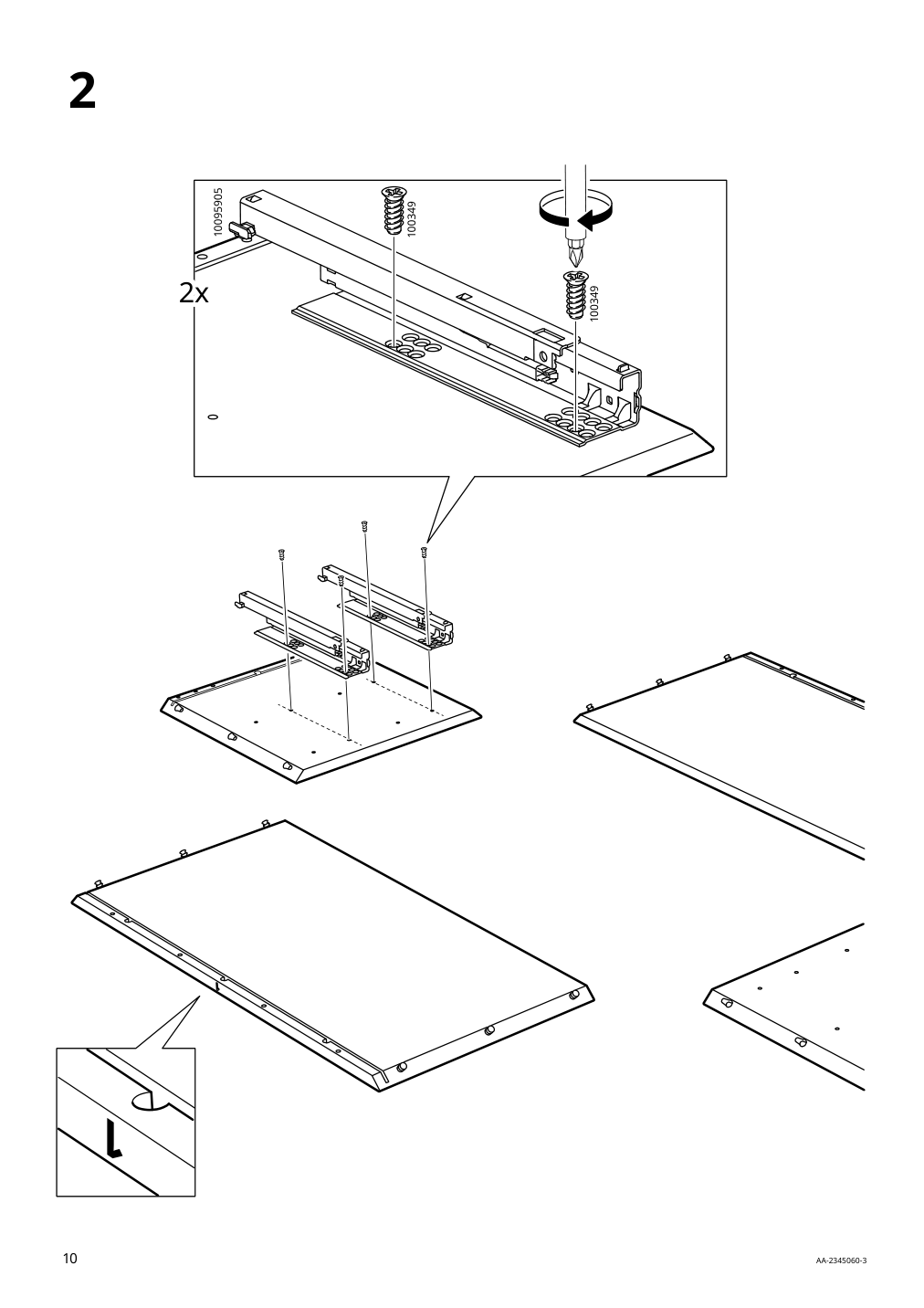 Assembly instructions for IKEA Eket cabinet with 2 drawers dark gray | Page 10 - IKEA EKET cabinet with 2 drawers 803.449.23