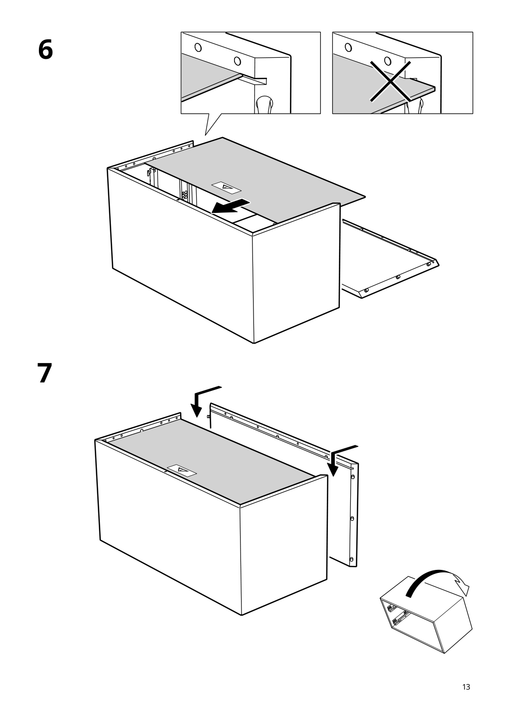 Assembly instructions for IKEA Eket cabinet with 2 drawers dark gray | Page 13 - IKEA EKET cabinet with 2 drawers 803.449.23