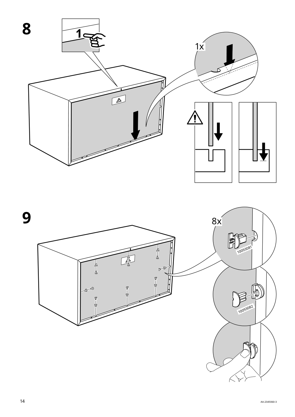 Assembly instructions for IKEA Eket cabinet with 2 drawers dark gray | Page 14 - IKEA EKET cabinet with 2 drawers 803.449.23