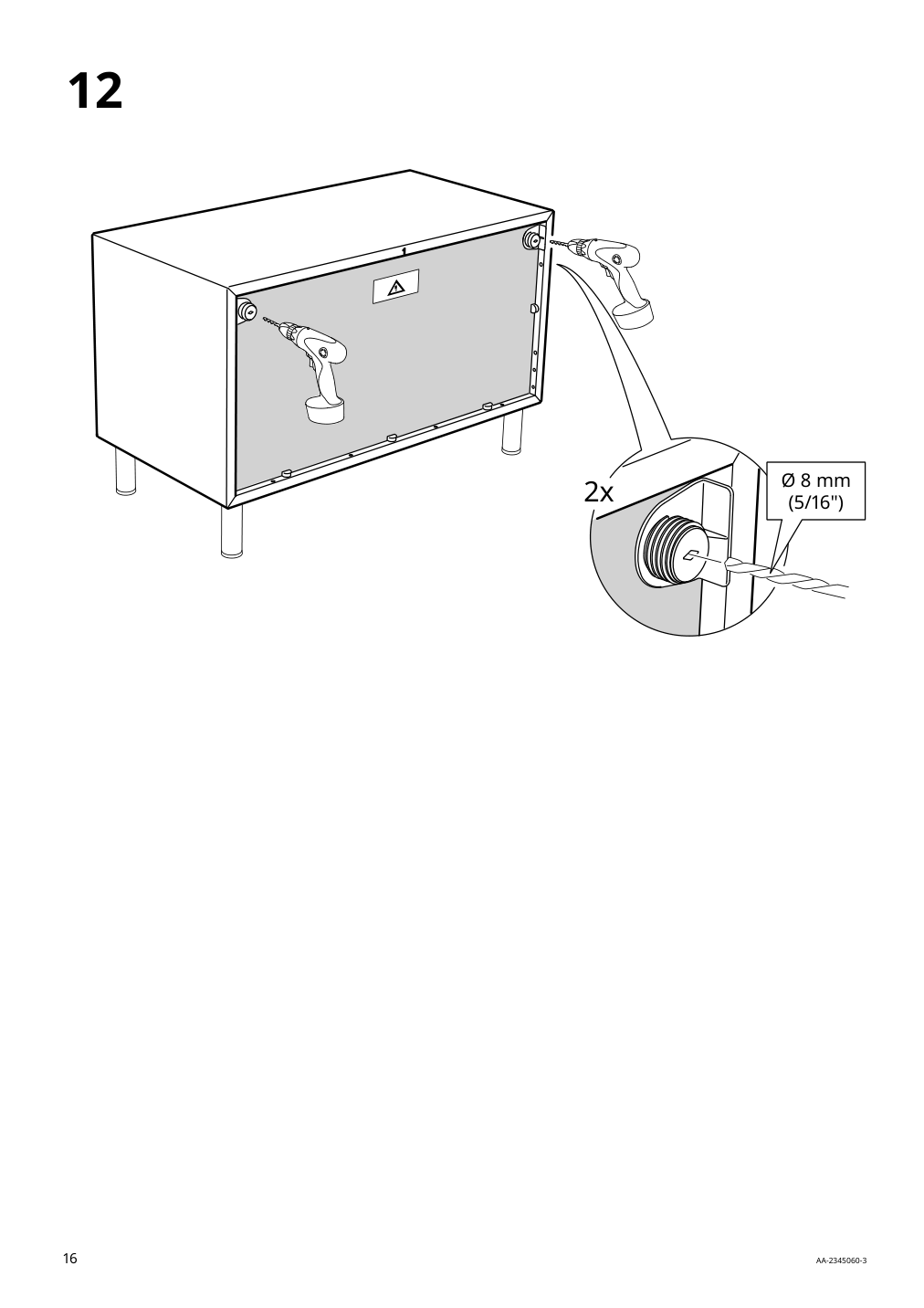 Assembly instructions for IKEA Eket cabinet with 2 drawers dark gray | Page 16 - IKEA EKET cabinet with 2 drawers 803.449.23