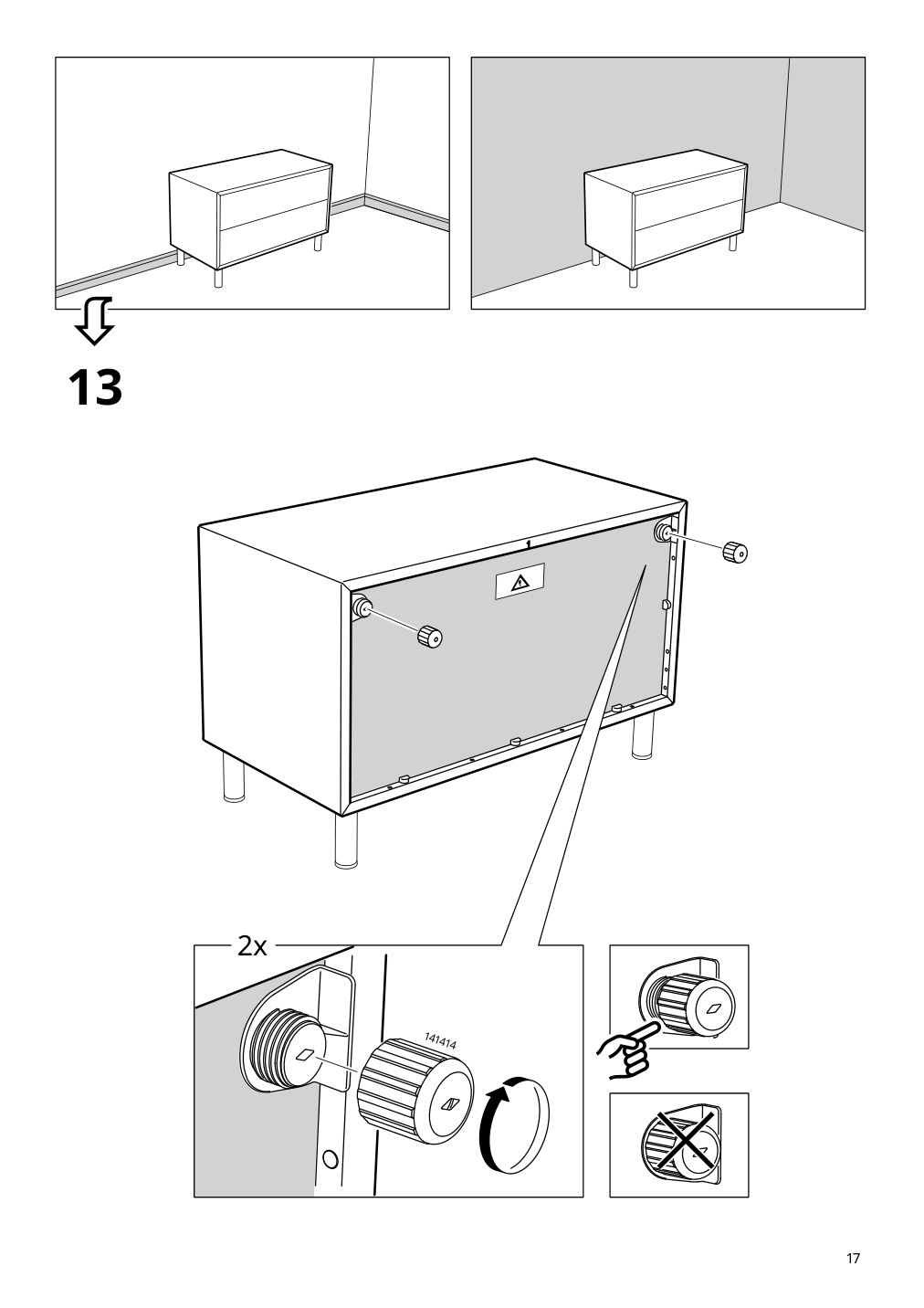 Assembly instructions for IKEA Eket cabinet with 2 drawers dark gray | Page 17 - IKEA EKET cabinet with 2 drawers 803.449.23