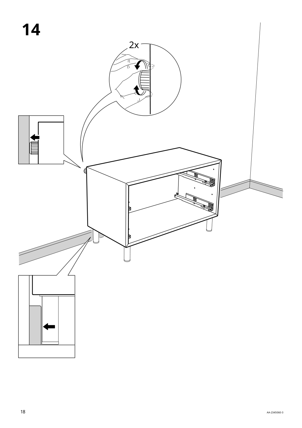 Assembly instructions for IKEA Eket cabinet with 2 drawers dark gray | Page 18 - IKEA EKET cabinet with 2 drawers 803.449.23