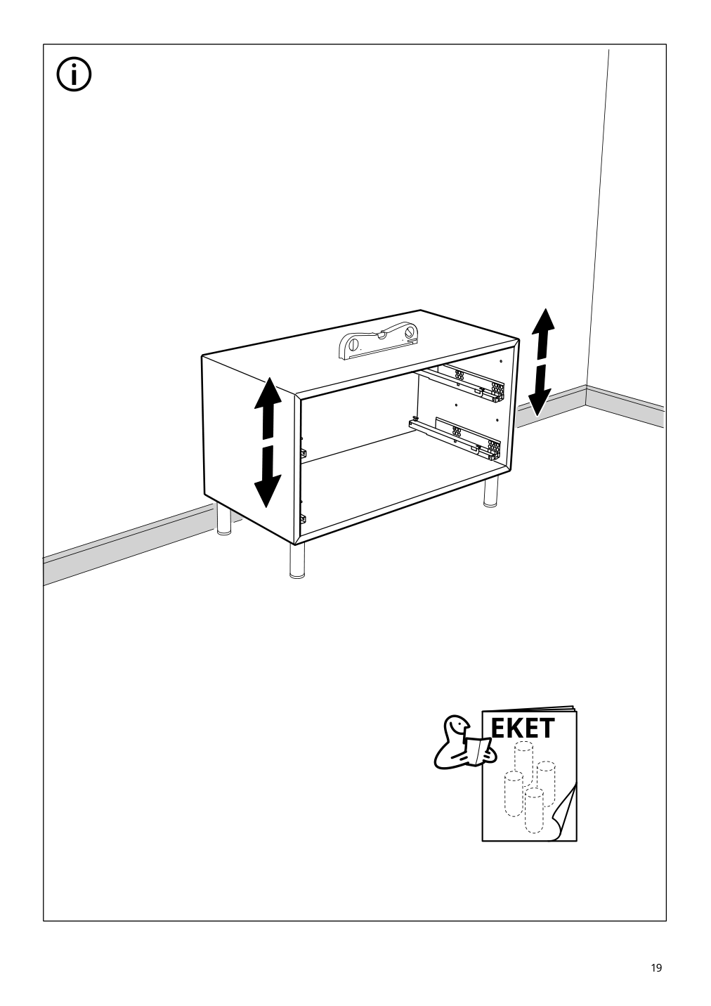 Assembly instructions for IKEA Eket cabinet with 2 drawers dark gray | Page 19 - IKEA EKET cabinet with 2 drawers 803.449.23