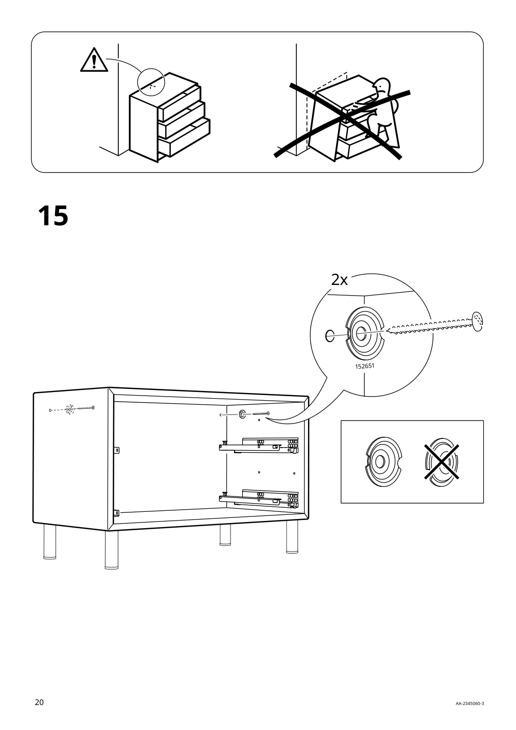 Assembly instructions for IKEA Eket cabinet with 2 drawers dark gray | Page 20 - IKEA EKET cabinet with 2 drawers 803.449.23