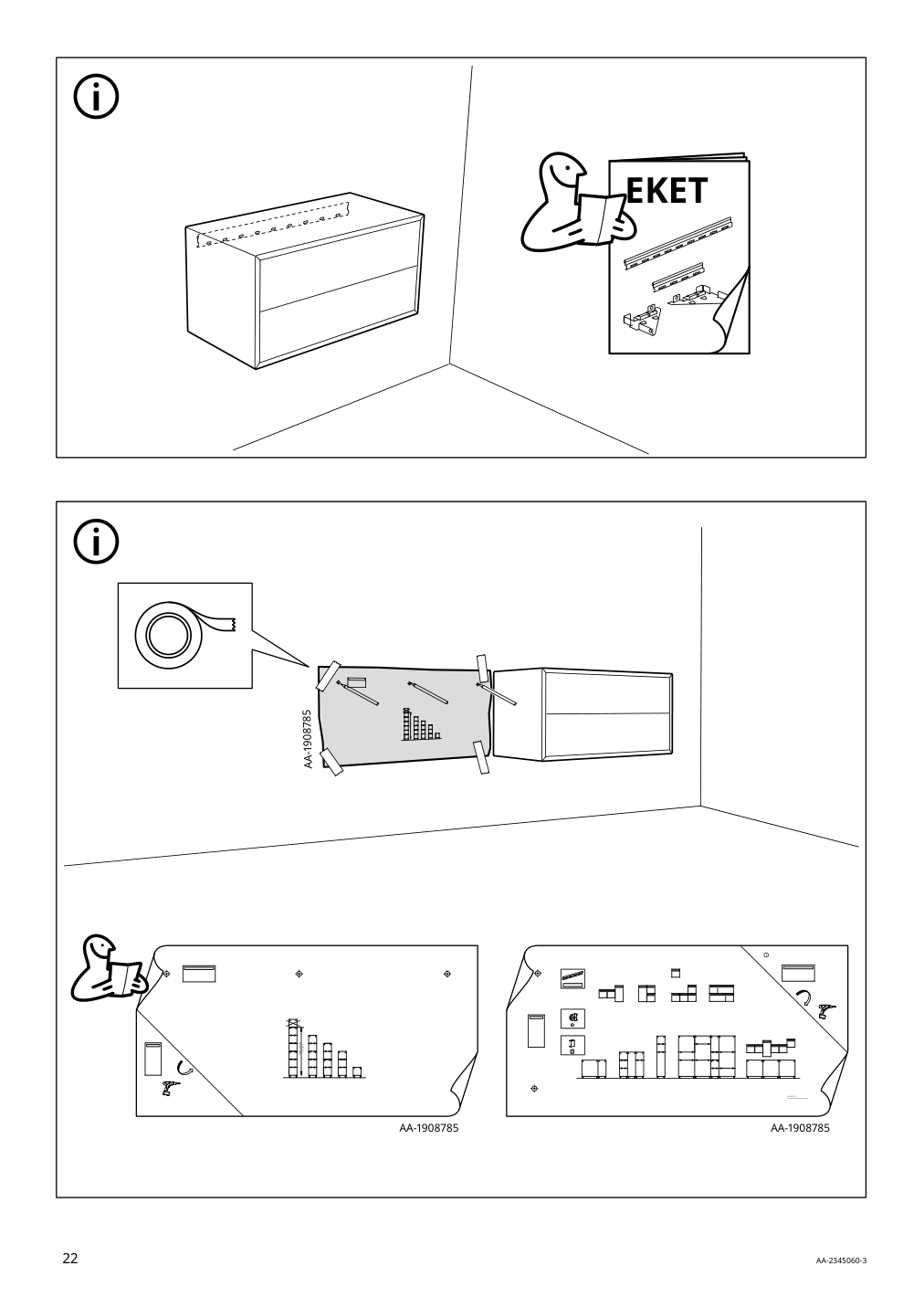 Assembly instructions for IKEA Eket cabinet with 2 drawers dark gray | Page 22 - IKEA EKET cabinet with 2 drawers 803.449.23