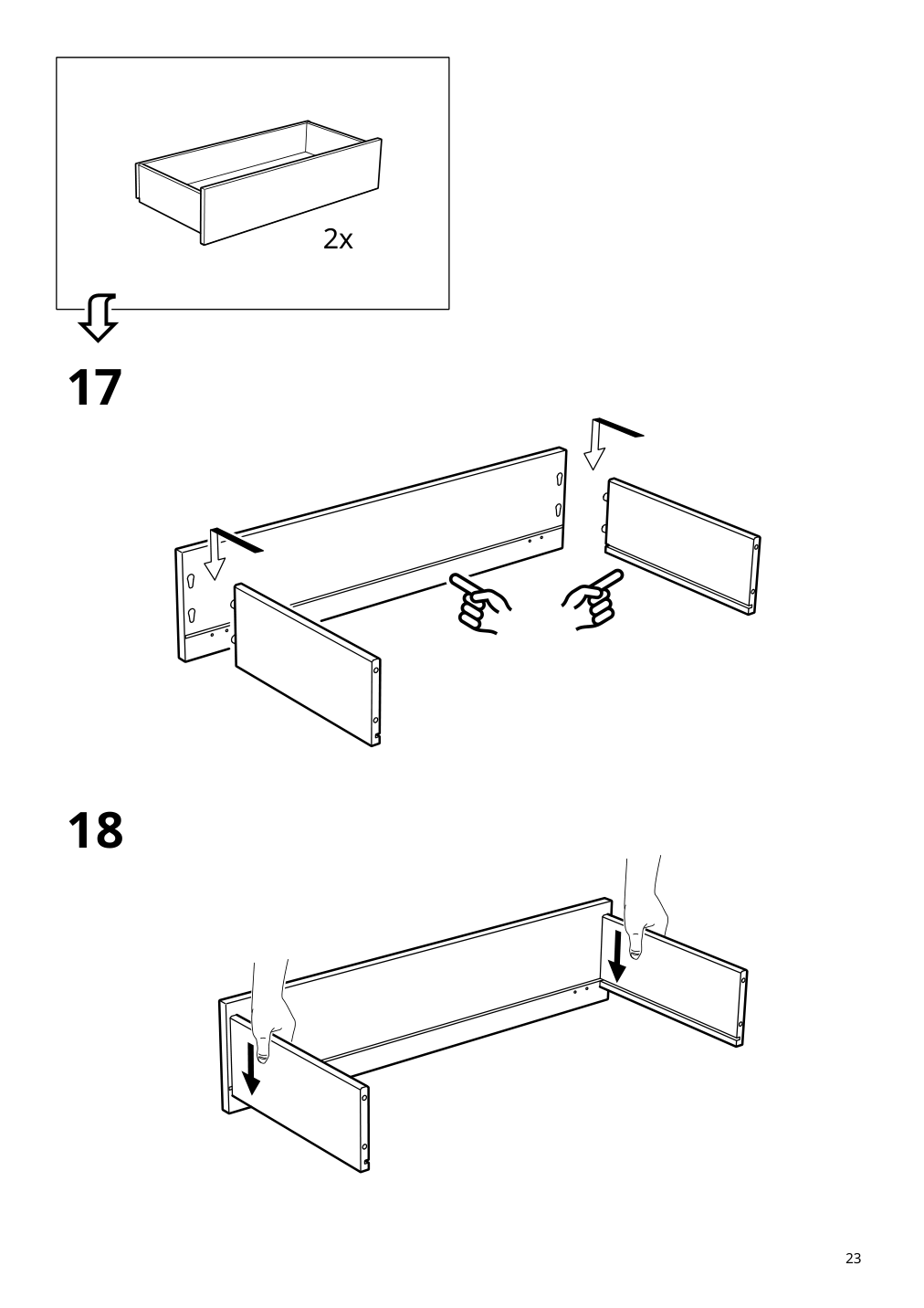 Assembly instructions for IKEA Eket cabinet with 2 drawers dark gray | Page 23 - IKEA EKET cabinet with 2 drawers 803.449.23