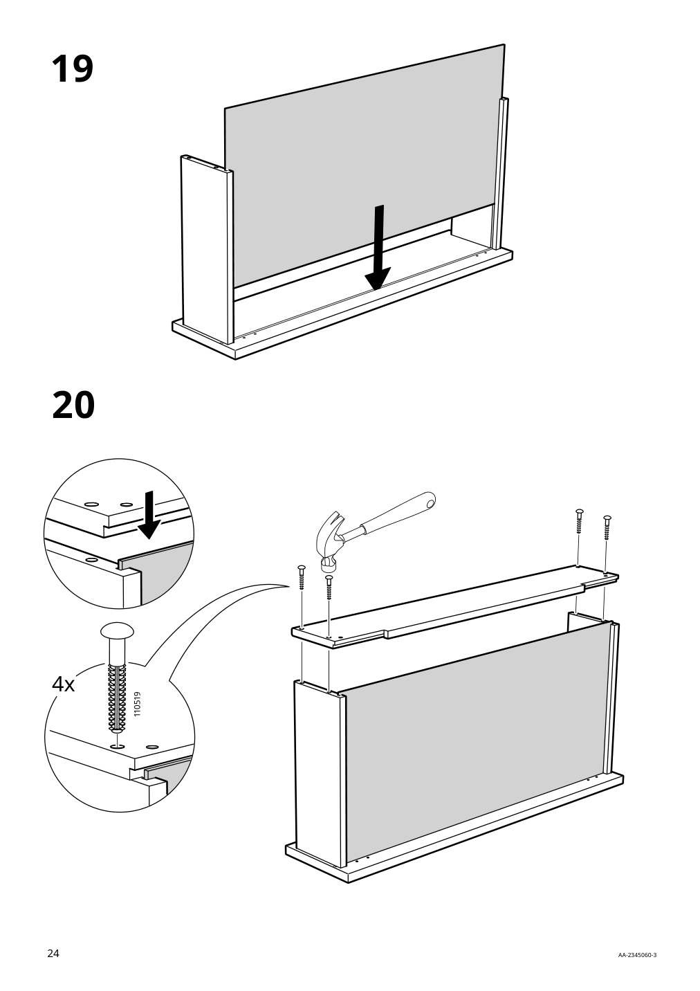 Assembly instructions for IKEA Eket cabinet with 2 drawers dark gray | Page 24 - IKEA EKET cabinet with 2 drawers 803.449.23