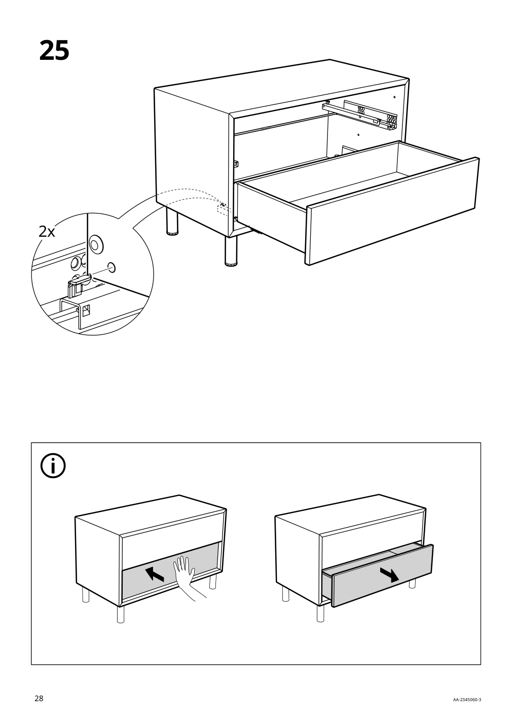 Assembly instructions for IKEA Eket cabinet with 2 drawers dark gray | Page 28 - IKEA EKET cabinet with 2 drawers 803.449.23