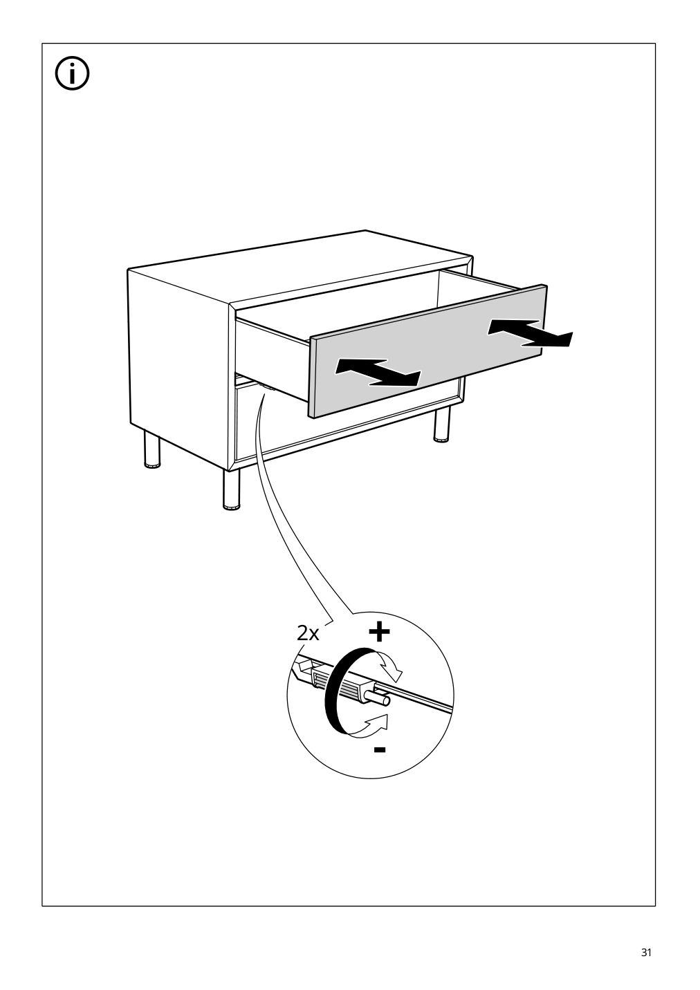 Assembly instructions for IKEA Eket cabinet with 2 drawers dark gray | Page 31 - IKEA EKET cabinet with 2 drawers 803.449.23