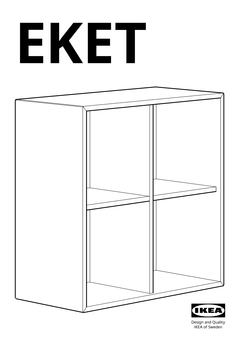 Assembly instructions for IKEA Eket cabinet with 4 compartments dark gray | Page 1 - IKEA EKET wall-mounted shelf unit 192.858.33