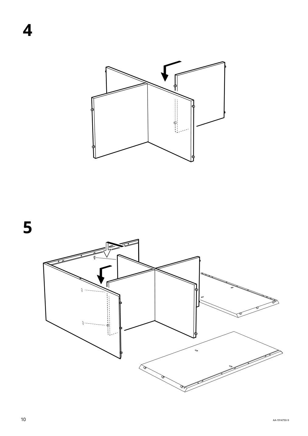 Assembly instructions for IKEA Eket cabinet with 4 compartments white | Page 10 - IKEA EKET storage combination with feet 091.892.00