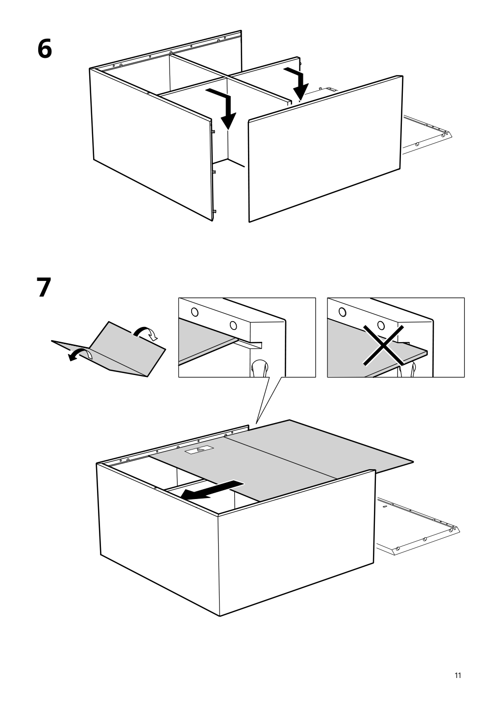 Assembly instructions for IKEA Eket cabinet with 4 compartments white | Page 11 - IKEA EKET storage combination with feet 091.892.00