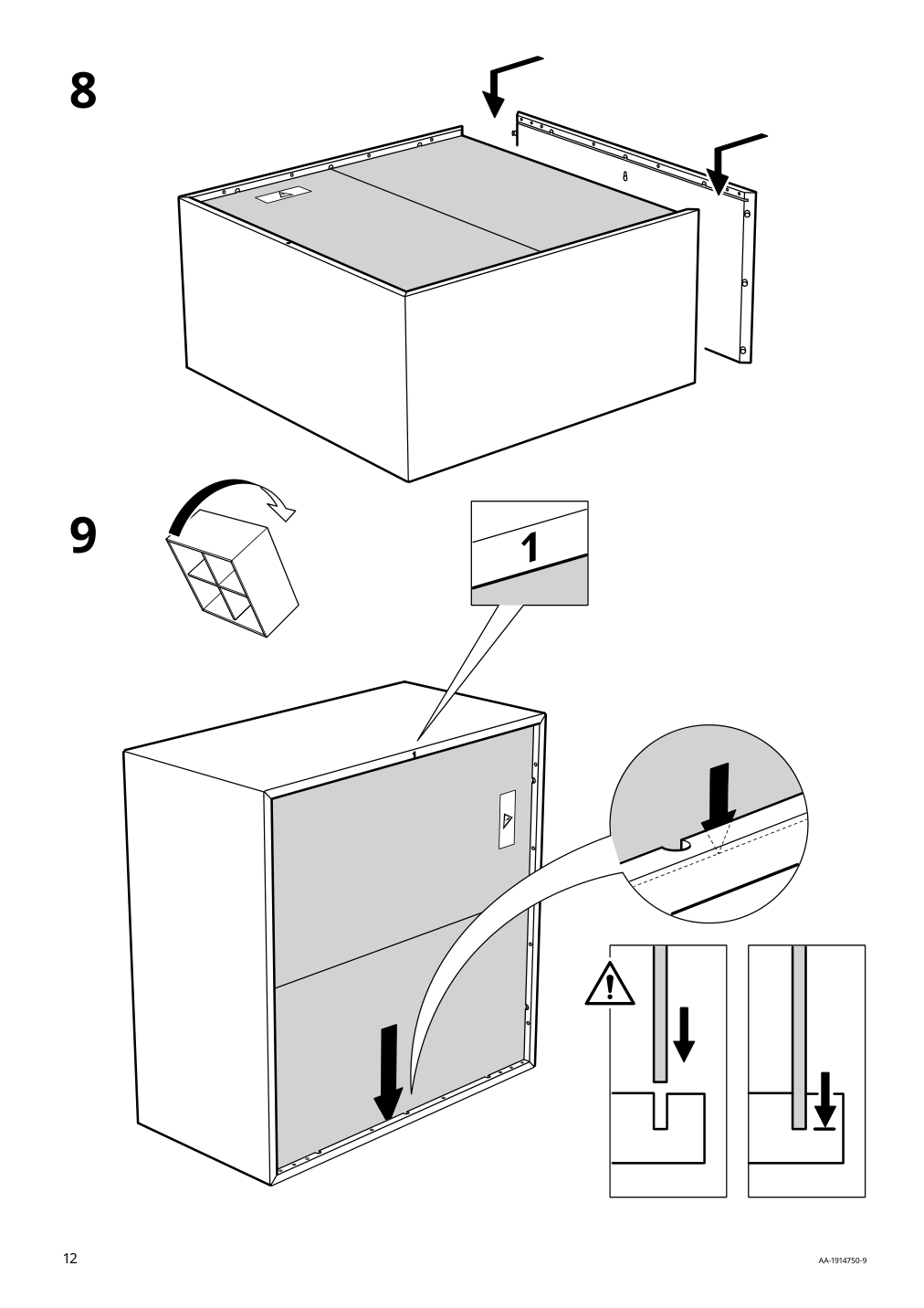 Assembly instructions for IKEA Eket cabinet with 4 compartments dark gray | Page 12 - IKEA EKET wall-mounted shelf unit 192.858.33