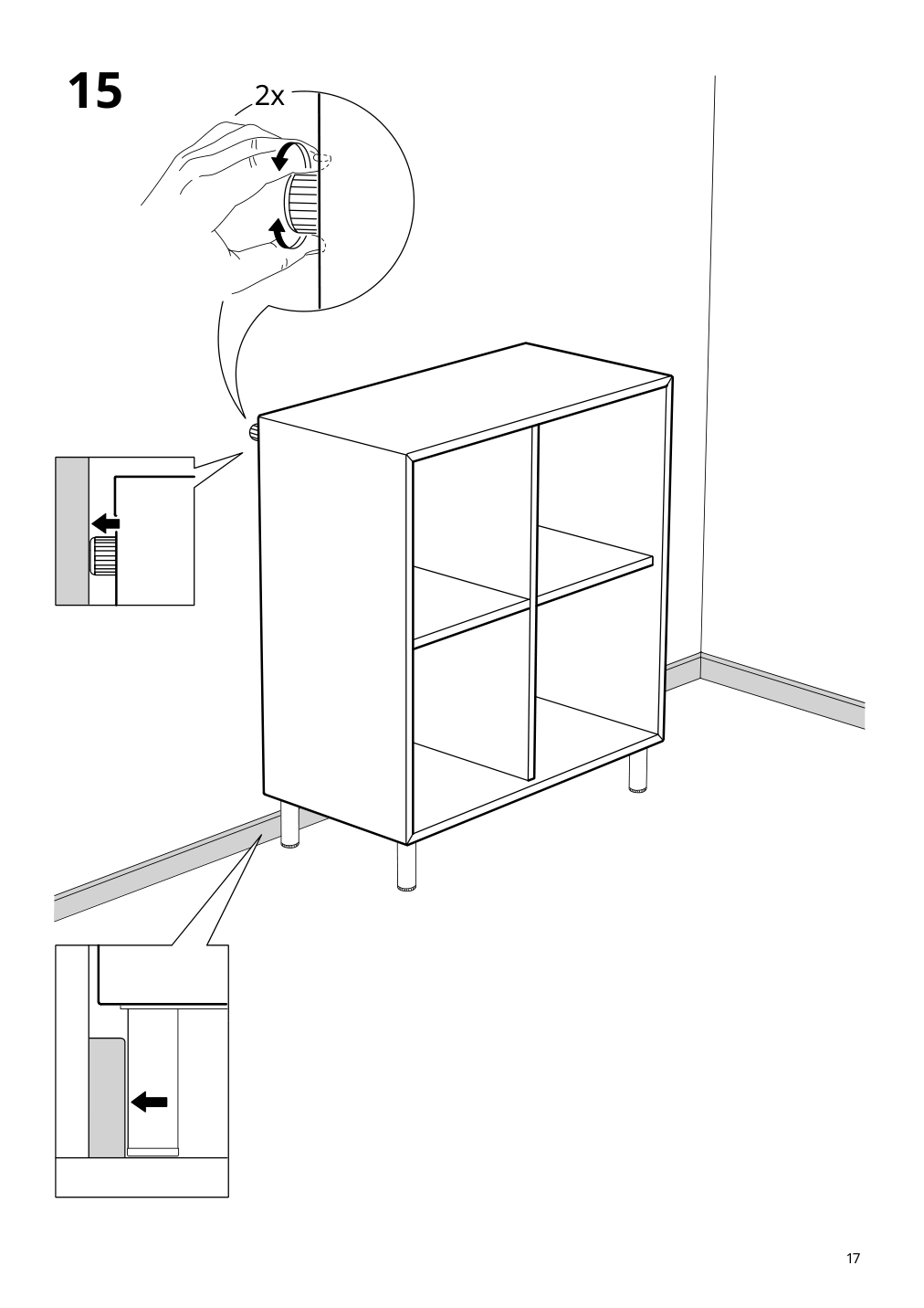 Assembly instructions for IKEA Eket cabinet with 4 compartments white | Page 17 - IKEA EKET wall-mounted shelf unit 892.858.20