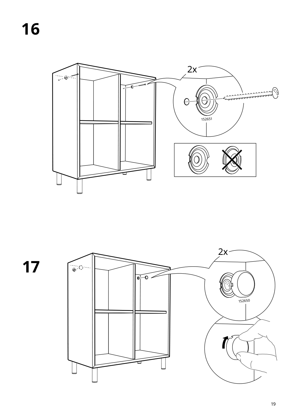 Assembly instructions for IKEA Eket cabinet with 4 compartments dark gray | Page 19 - IKEA EKET wall-mounted shelf unit 192.858.33