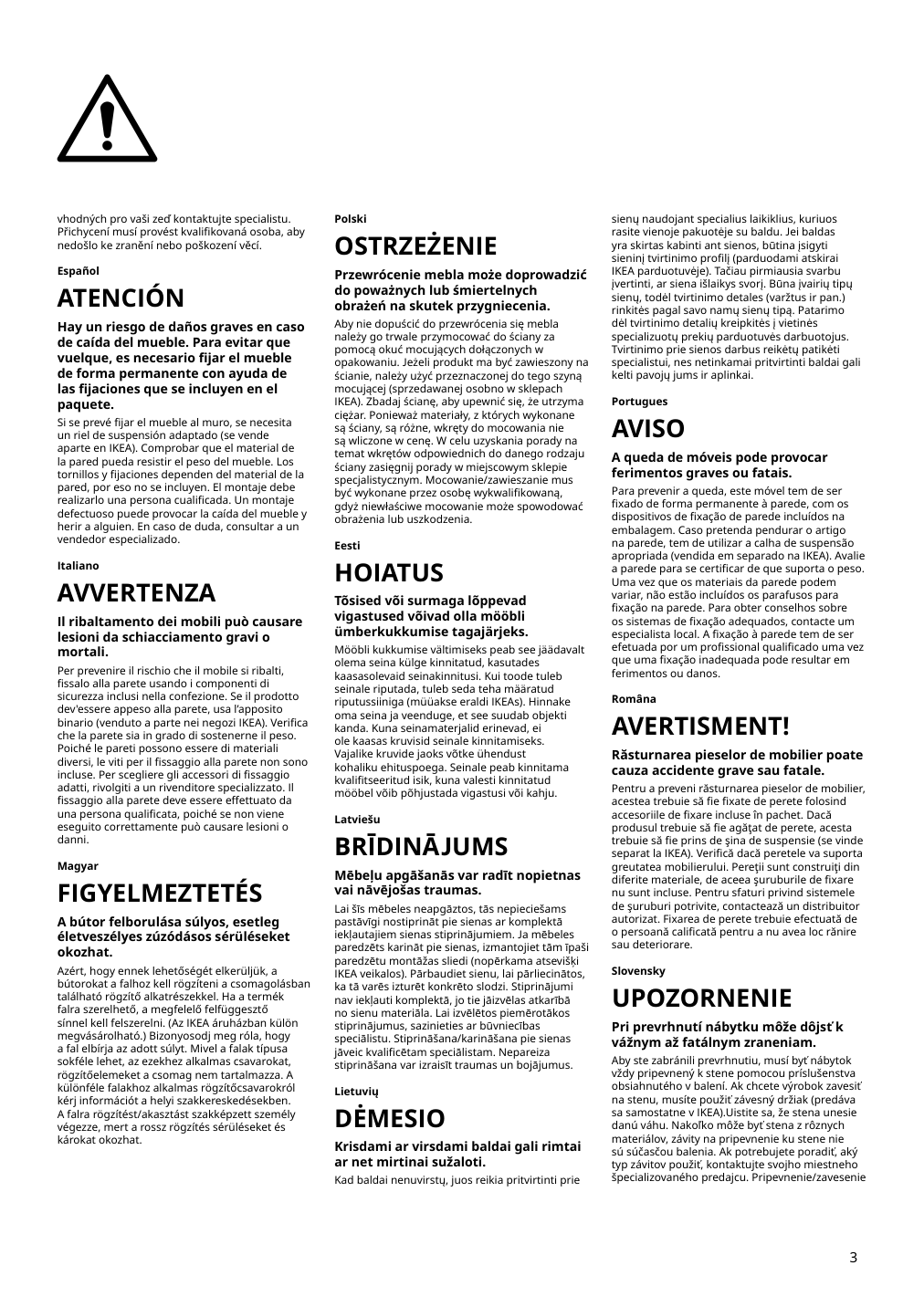 Assembly instructions for IKEA Eket cabinet with 4 compartments white | Page 3 - IKEA EKET storage combination with feet 091.892.00