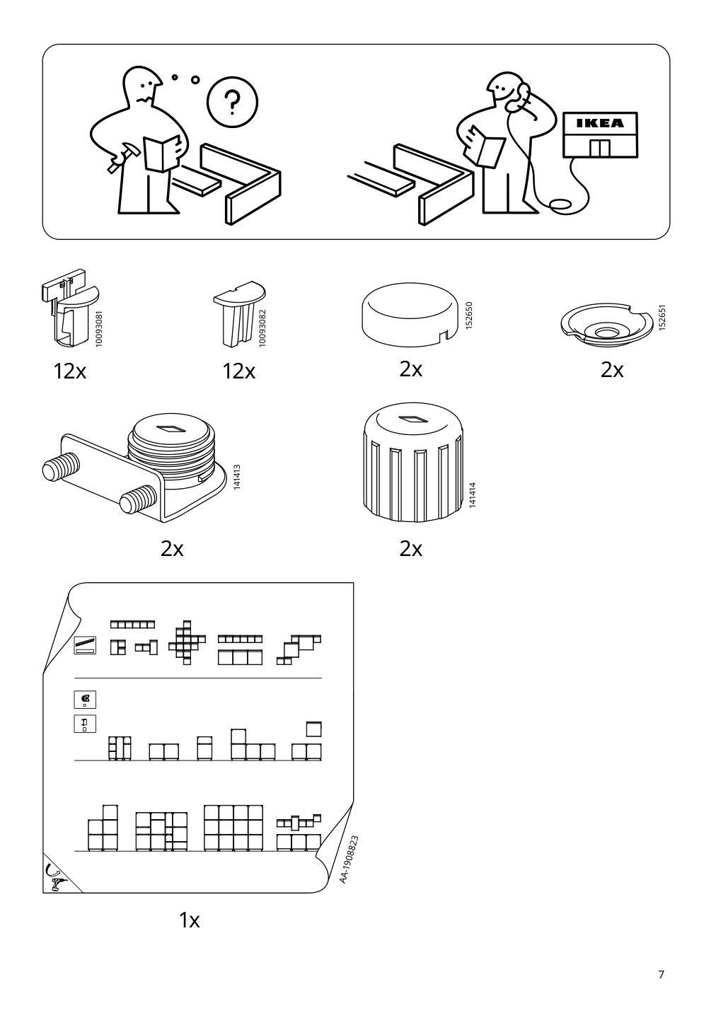 Assembly instructions for IKEA Eket cabinet with 4 compartments white | Page 7 - IKEA EKET storage combination with feet 091.892.00