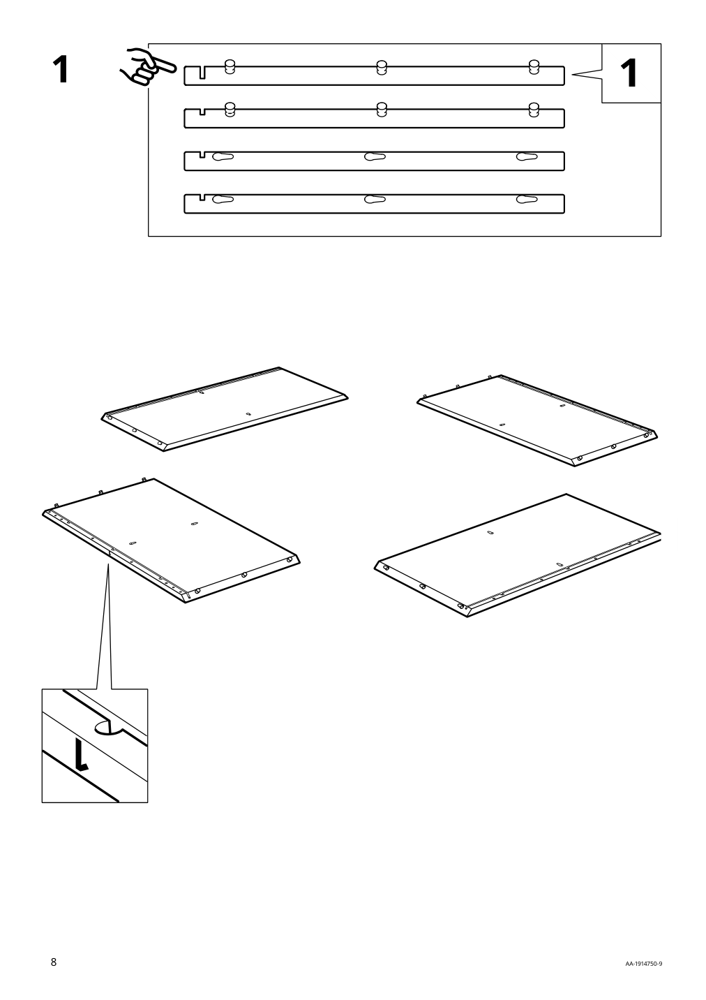 Assembly instructions for IKEA Eket cabinet with 4 compartments white | Page 8 - IKEA EKET storage combination with feet 091.892.00