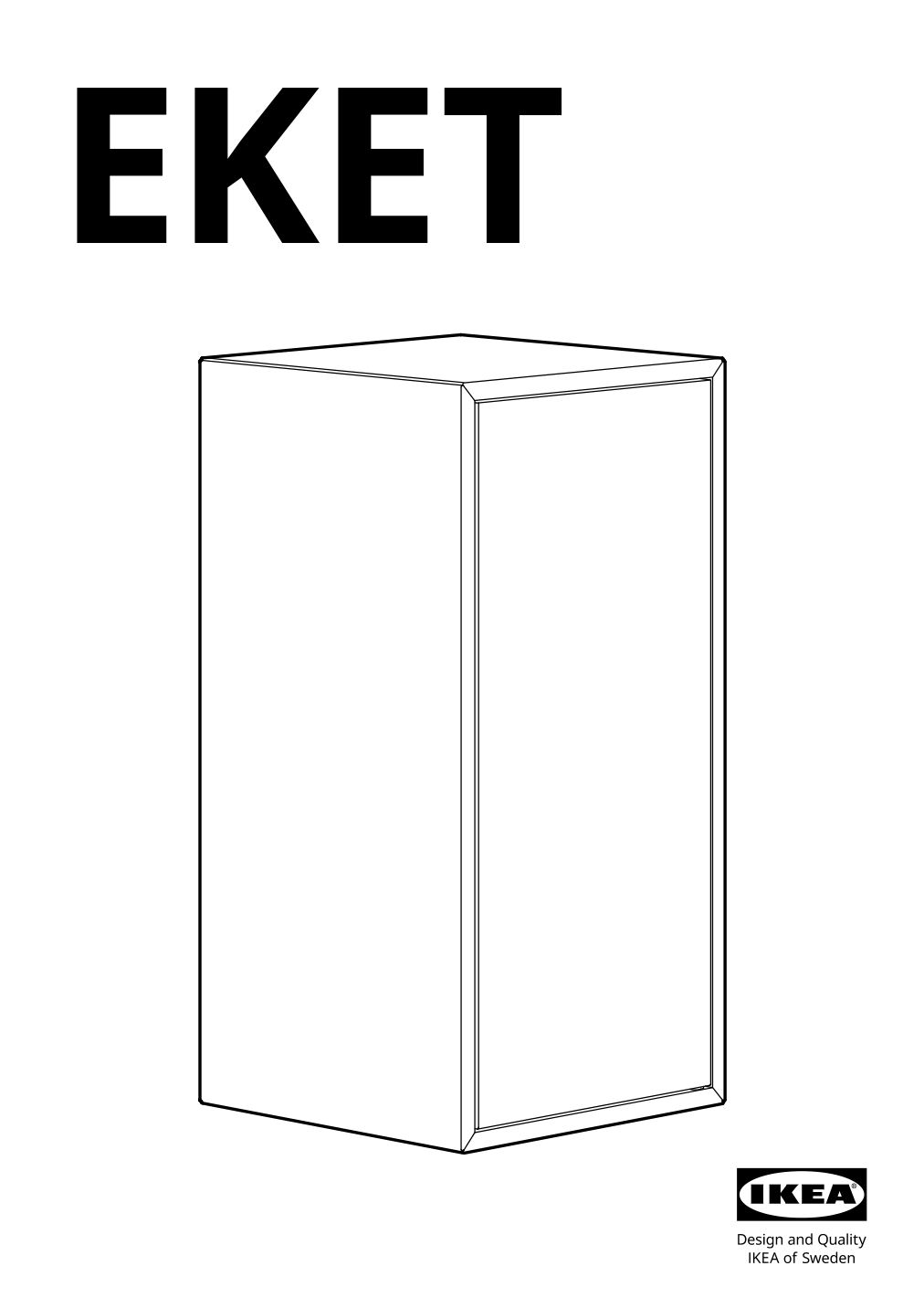 Assembly instructions for IKEA Eket cabinet with door and shelf white | Page 1 - IKEA EKET wall-mounted cabinet combination 695.216.82