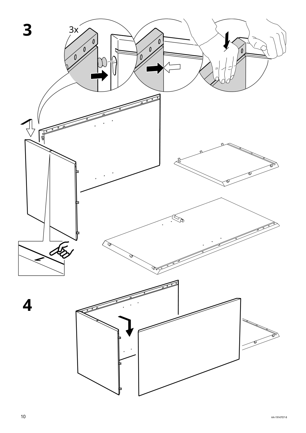 Assembly instructions for IKEA Eket cabinet with door and shelf dark gray | Page 10 - IKEA EKET wall-mounted cabinet combination 494.903.37