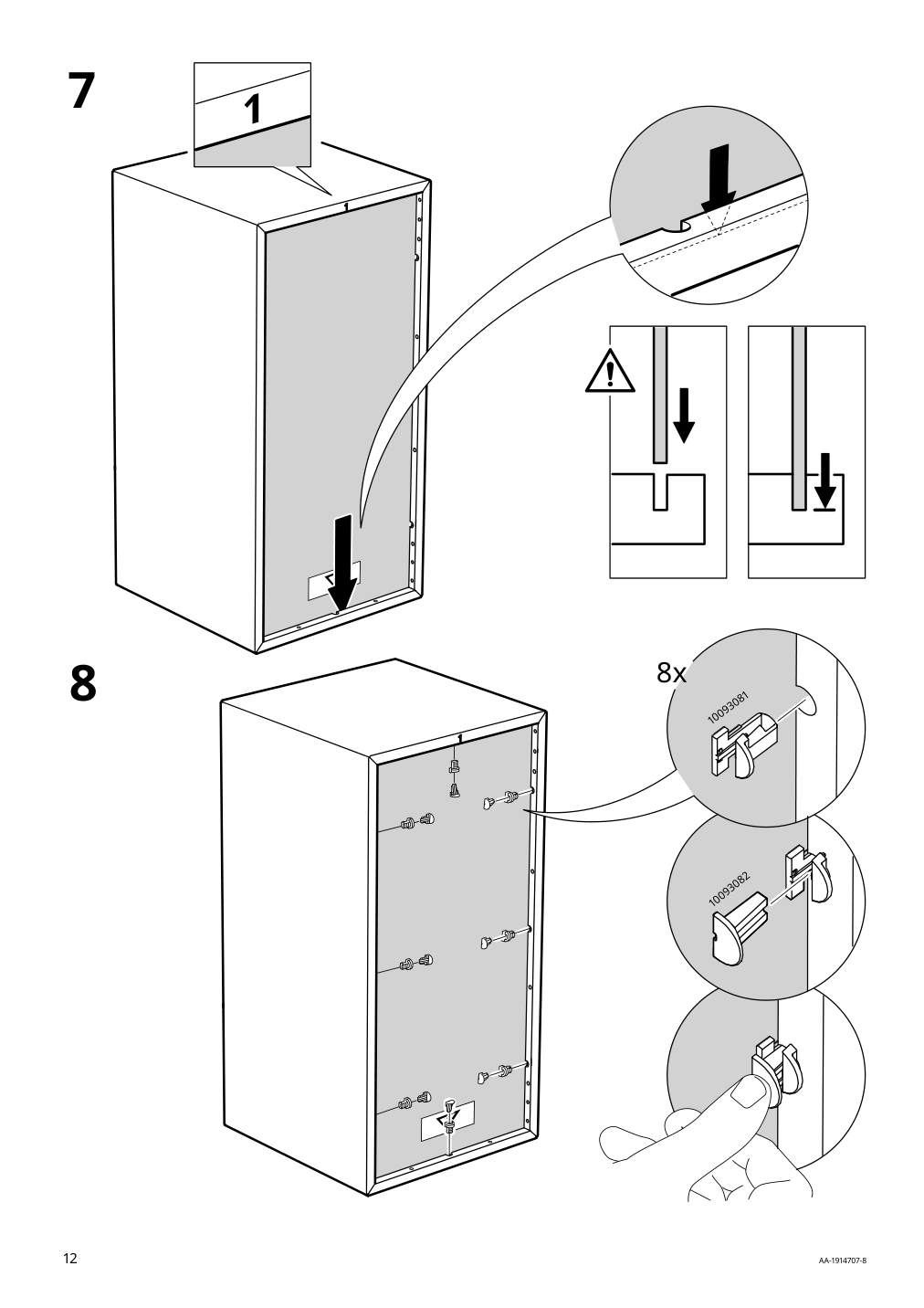 Assembly instructions for IKEA Eket cabinet with door and shelf dark gray | Page 12 - IKEA EKET wall-mounted cabinet combination 093.293.90