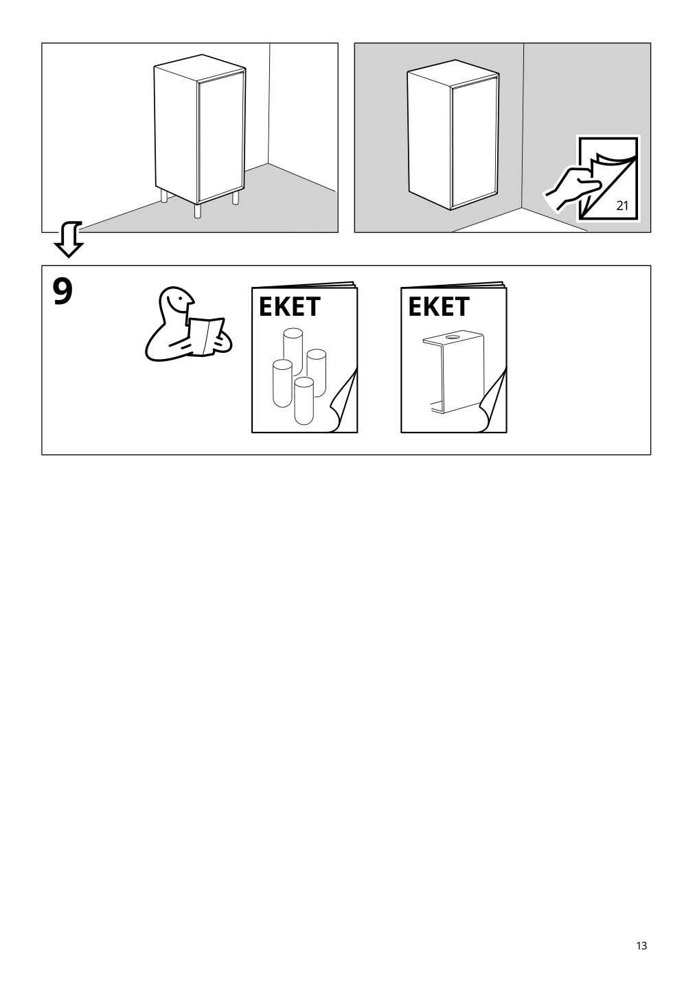 Assembly instructions for IKEA Eket cabinet with door and shelf white | Page 13 - IKEA EKET wall-mounted cabinet combination 692.846.47