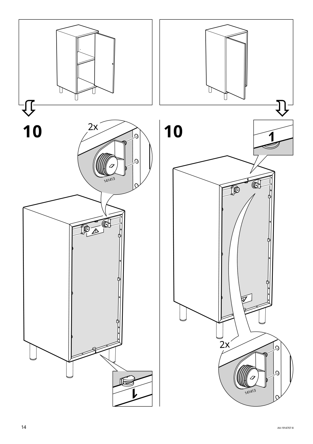 Assembly instructions for IKEA Eket cabinet with door and shelf white | Page 14 - IKEA EKET wall-mounted cabinet combination 995.216.85