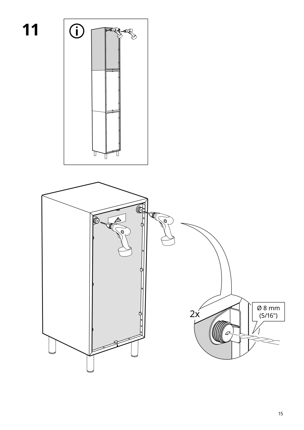 Assembly instructions for IKEA Eket cabinet with door and shelf dark gray | Page 15 - IKEA EKET cabinet with door and shelf 503.449.29