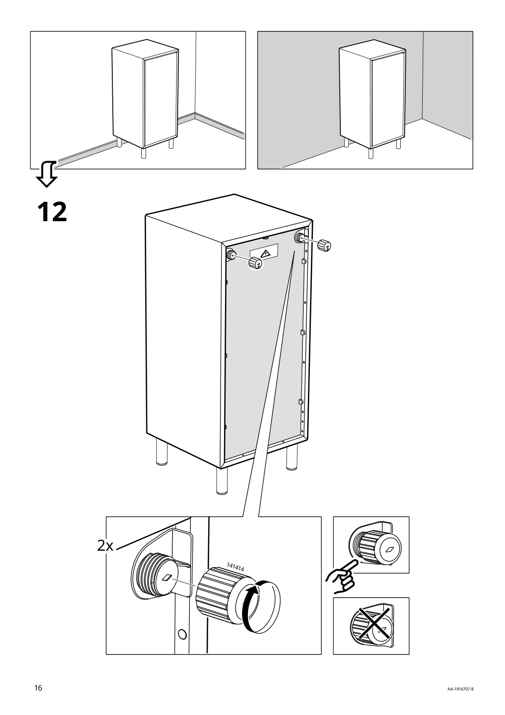 Assembly instructions for IKEA Eket cabinet with door and shelf white | Page 16 - IKEA EKET wall-mounted cabinet combination 695.216.82