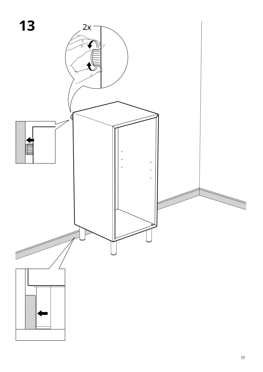 Assembly instructions for IKEA Eket cabinet with door and shelf dark gray | Page 17 - IKEA EKET wall-mounted cabinet combination 494.903.37