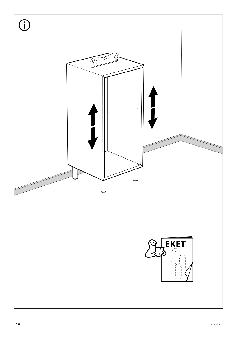 Assembly instructions for IKEA Eket cabinet with door and shelf dark gray | Page 18 - IKEA EKET wall-mounted cabinet combination 494.903.37