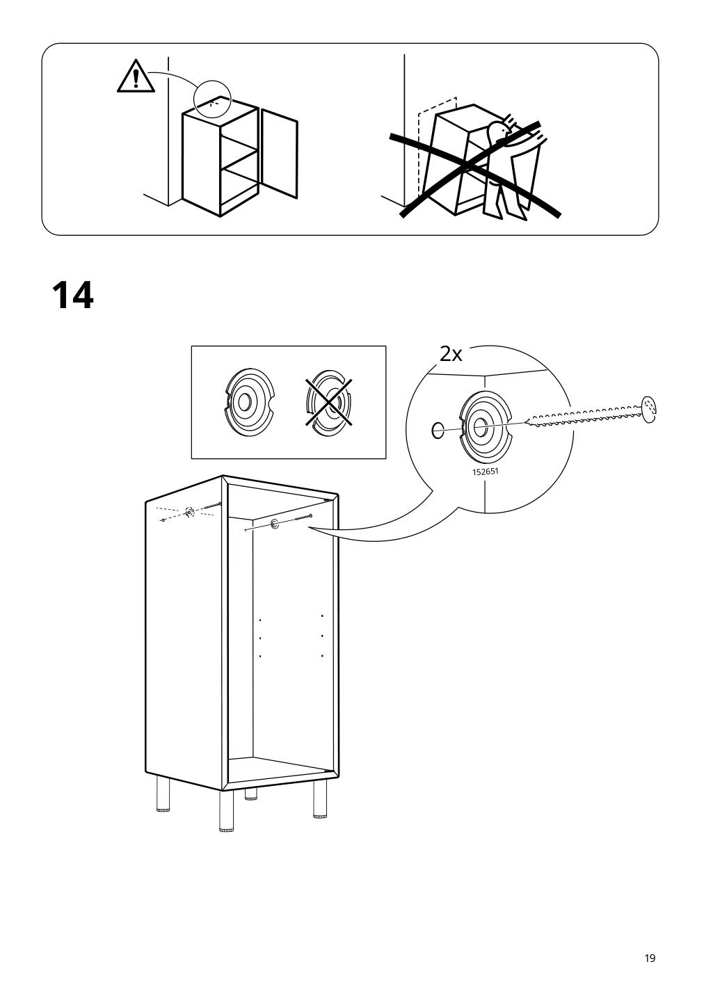 Assembly instructions for IKEA Eket cabinet with door and shelf white | Page 19 - IKEA EKET wall-mounted cabinet combination 295.216.79